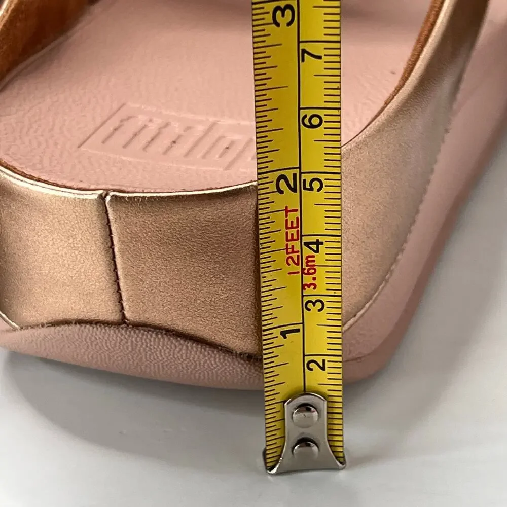FitFlop Galaxy Crystal Embellished Toe-Thong Sandals Rose Gold Women 9/EU41 NWB